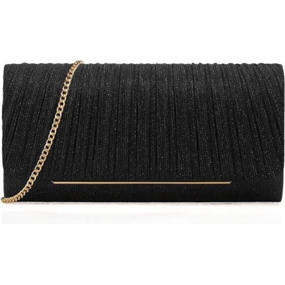 Women's Sparkling Clutch Purse-Glitter Black - Picture 1 of 6